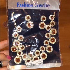 earrings and a necklace